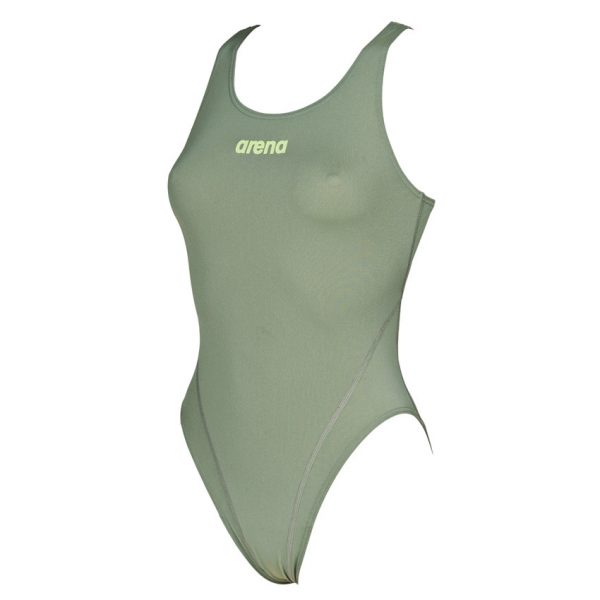 Arena 'Solid Tech' High Leg Green Swimsuit