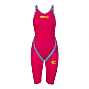 Red Turquoise Arena Carbon Flex VX Open Back Suit
