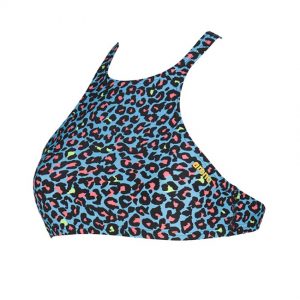 Turquoise Multi Arena Crop Bikini Top