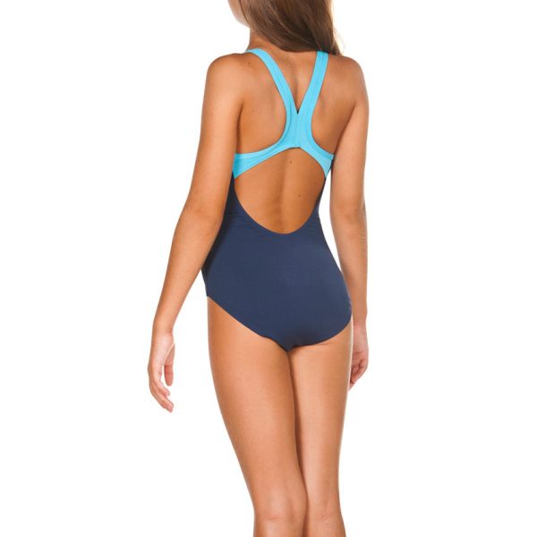 Arena BigLogo Girls Navy Blue Swimsuit