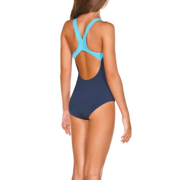 Arena BigLogo Girls Navy Blue Swimsuit