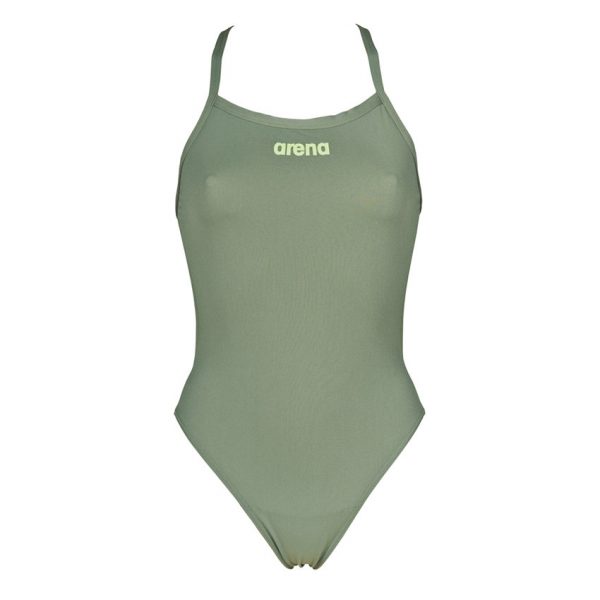 Arena Solid Light Tech Army Green High Leg Swimsuit