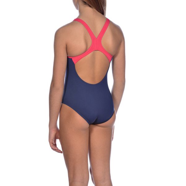 Arena BigLogo Girls Navy / Pink Swimsuit