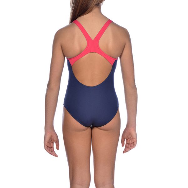 Arena BigLogo Girls Navy / Pink Swimsuit