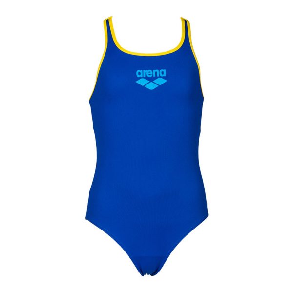Arena BigLogo Girls Neon Blue Swimsuit