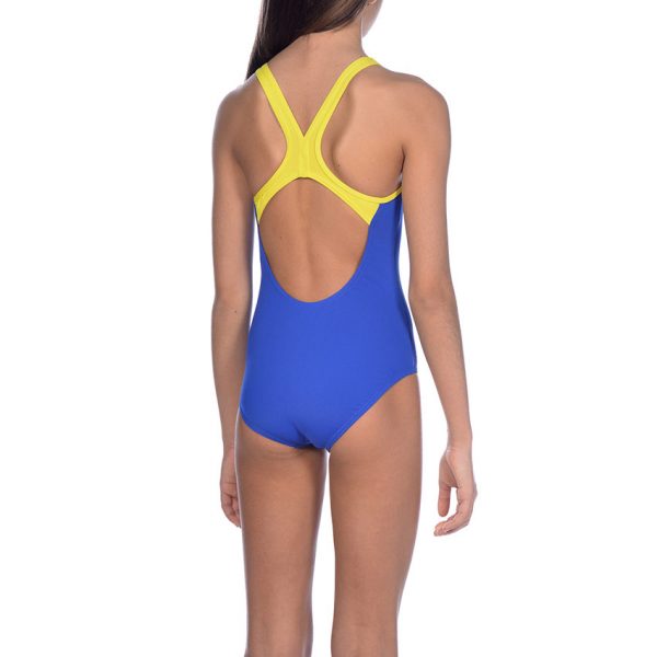 Arena BigLogo Girls Neon Blue Swimsuit
