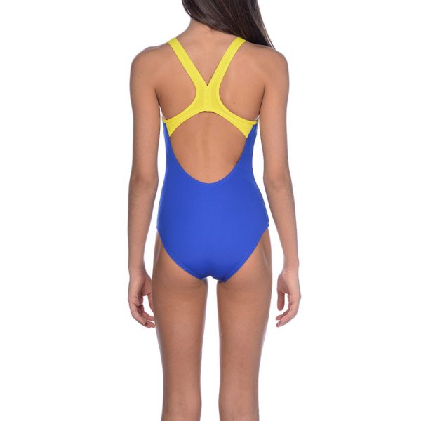 Arena BigLogo Girls Neon Blue Swimsuit