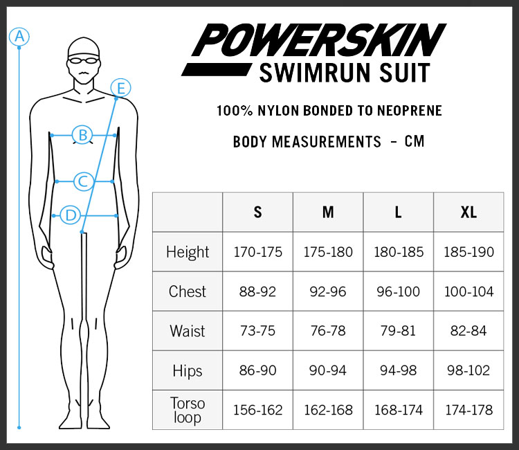 Turk Swim Size Chart