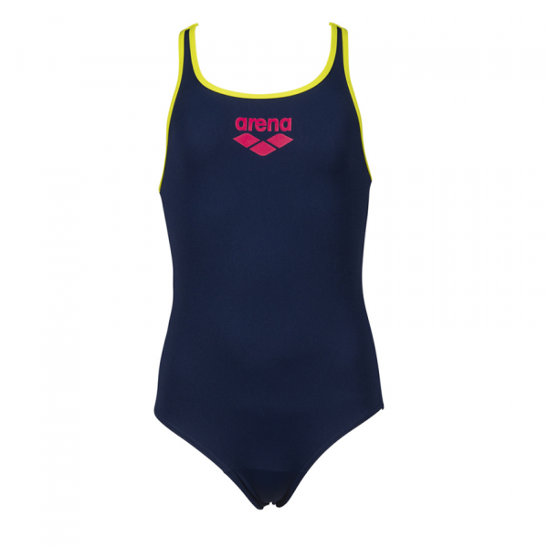 Arena BigLogo Girls Navy Green Swimsuit