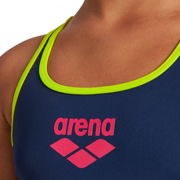 Arena BigLogo Girls Navy Green Swimsuit