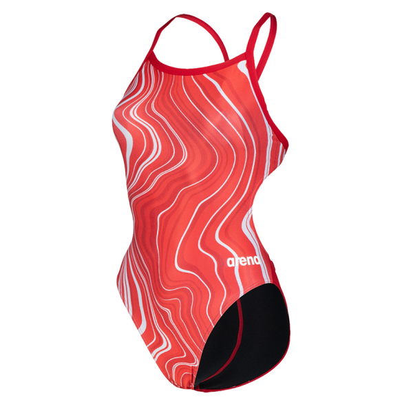 Arena Marbled Challenge Back Red Swimsuit