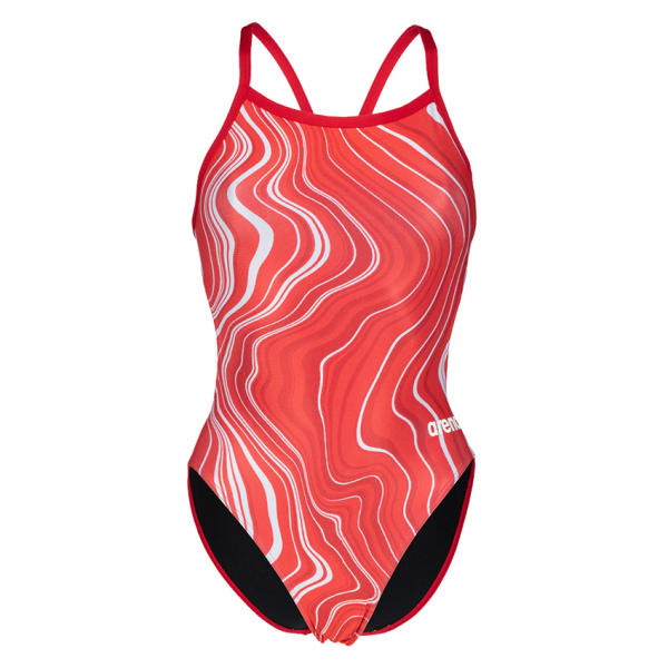 Arena Marbled Challenge Back Red Swimsuit