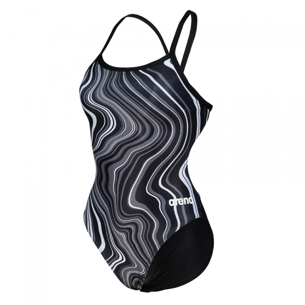 Arena Marbled Challenge Back Black Swimsuit