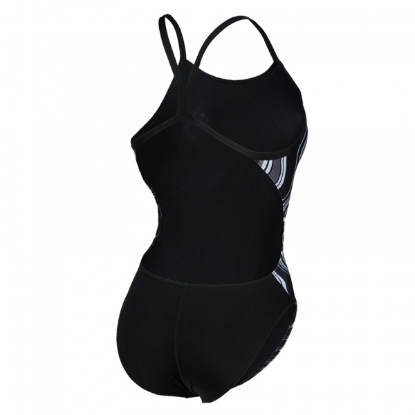 Arena Marbled Challenge Back Black Swimsuit