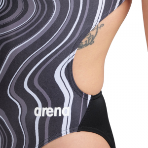 Arena Marbled Challenge Back Black Swimsuit