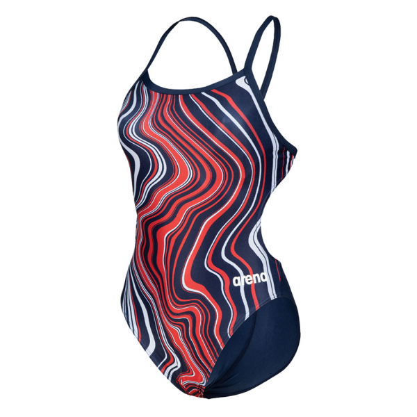 Arena Marbled Challenge Back Navy / Red Swimsuit