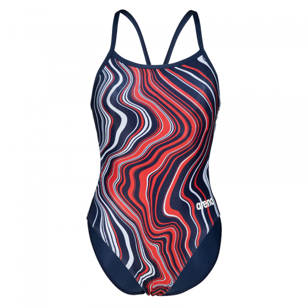 Arena Marbled Challenge Back Navy / Red Swimsuit
