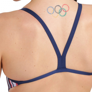 Arena Marbled Challenge Back Navy / Red Swimsuit
