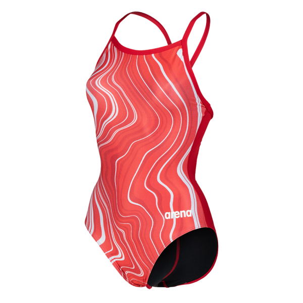 Arena Marbled Lightdrop Back Red Swimsuit