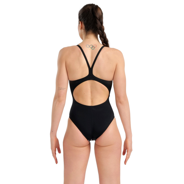 Arena Marbled Lightdrop Back Black Swimsuit