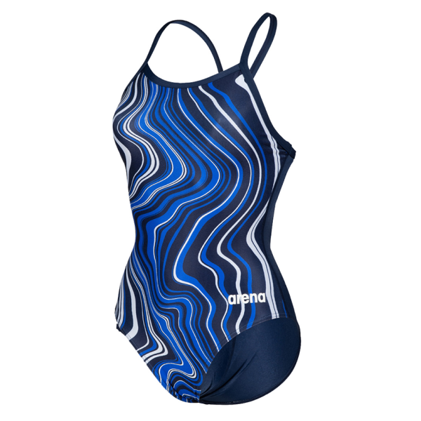 Arena Marbled Lightdrop Back Navy Swimsuit