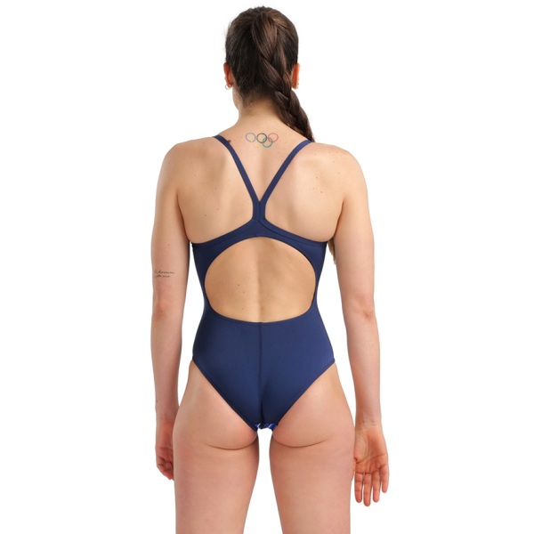 Arena Marbled Lightdrop Back Navy Swimsuit