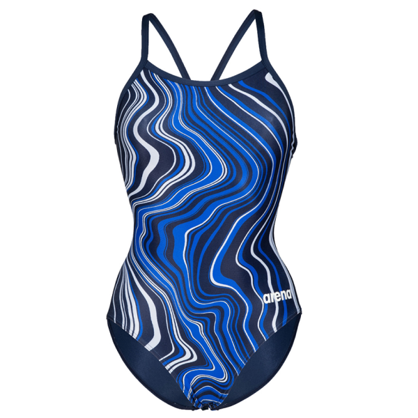 Arena Marbled Lightdrop Back Navy Swimsuit