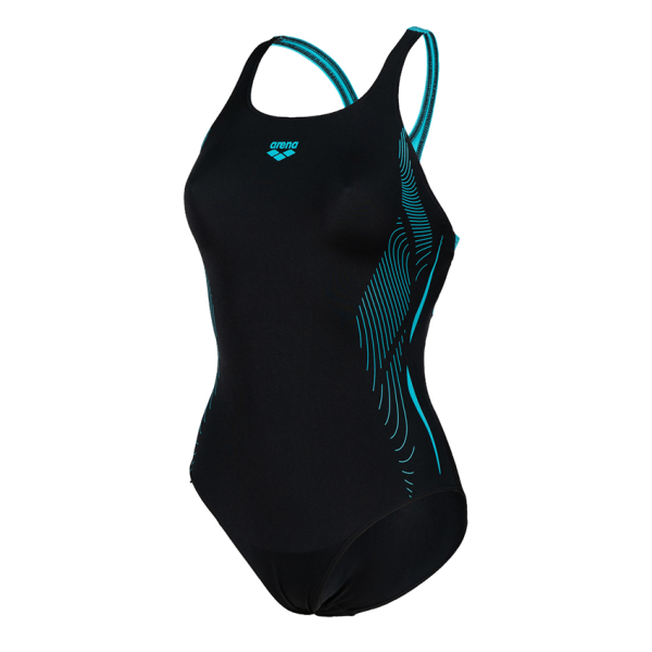 Arena Graphic Black/Turquoise Swimsuit