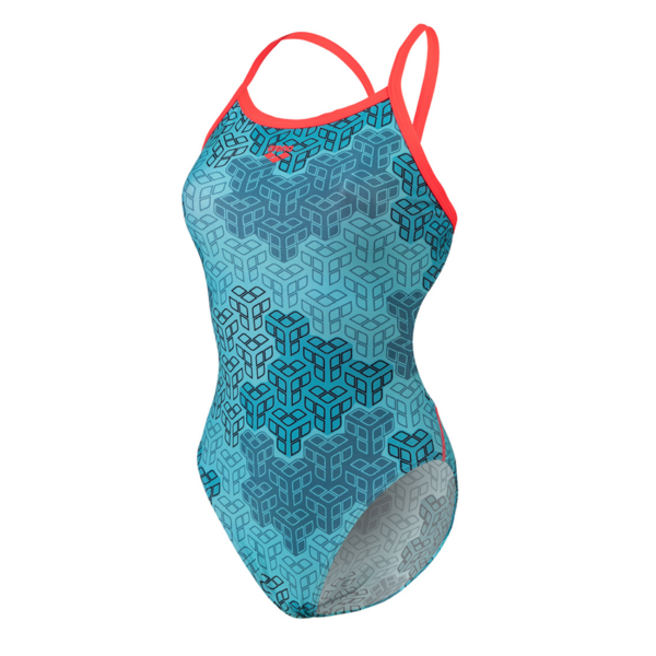 Arena Kikko Challenge Swimsuit - Blue / Fluo Red