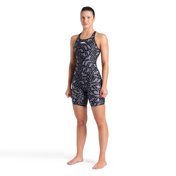 Arena Printed Black Legged Swimsuit