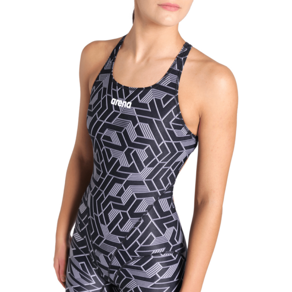 Arena Printed Black Legged Swimsuit
