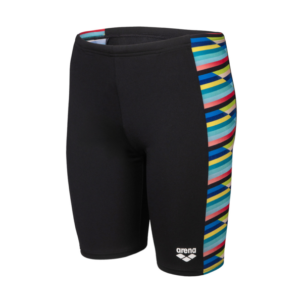 Boy's Arena Racing Stripe Black Jammer