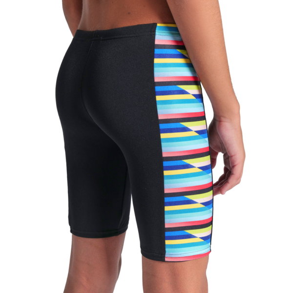 Boy's Arena Racing Stripe Black Jammer