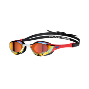 Arena Cobra Edge Swipe Mirrored Goggles - Gold / Red