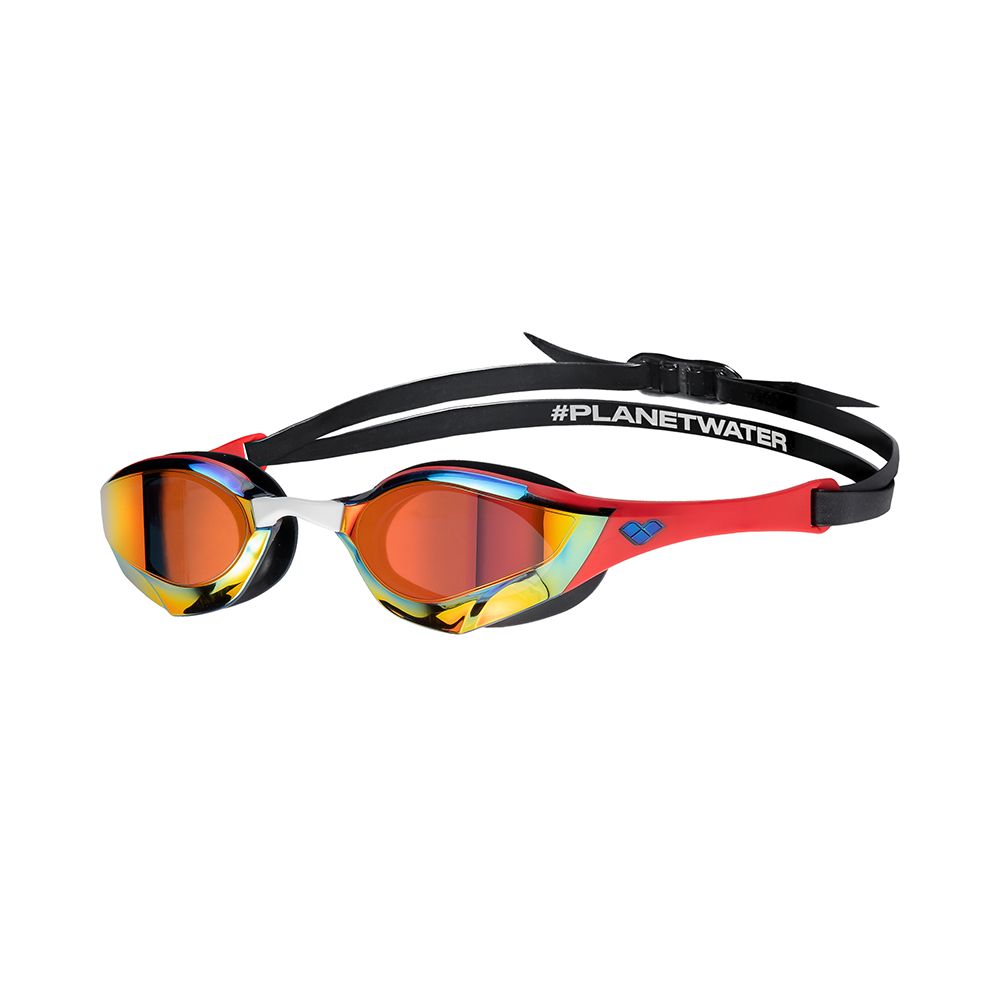 006870-103-COBRA-EDGE-SWIPE-MR-S-001 Arena Cobra Edge Swipe Mirrored Goggles - Gold / Red
