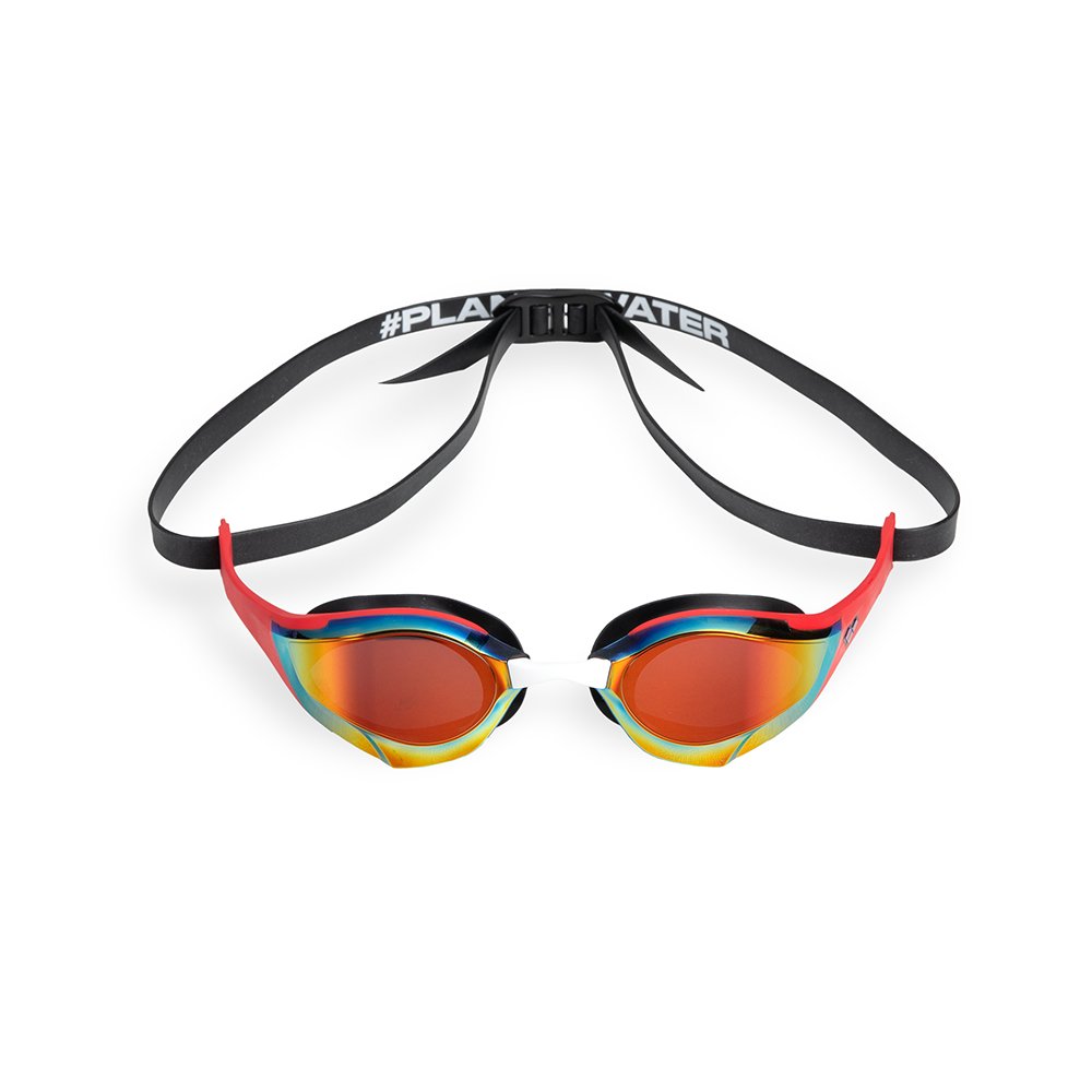 006870-103-COBRA-EDGE-SWIPE-MR-S-002 Arena Cobra Edge Swipe Mirrored Goggles - Gold / Red