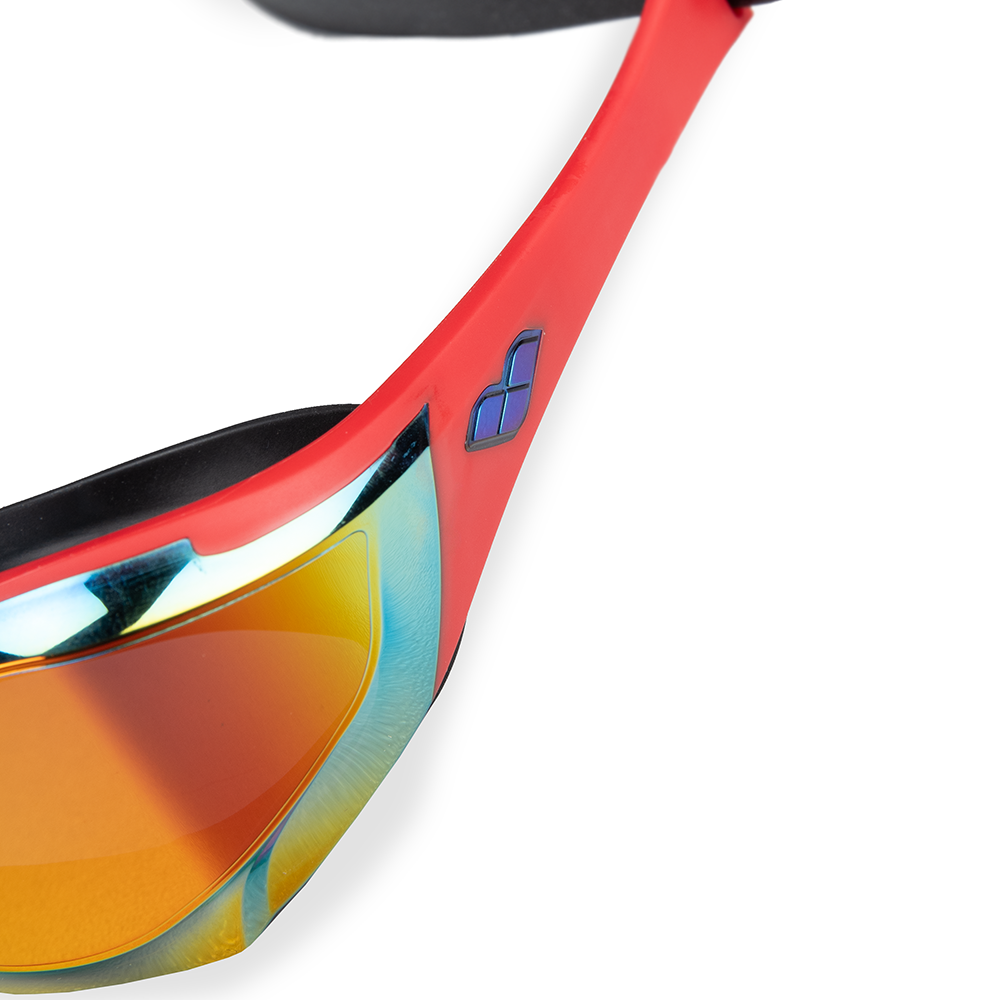 Arena Cobra Edge Swipe Mirrored Goggles - Gold / Red
