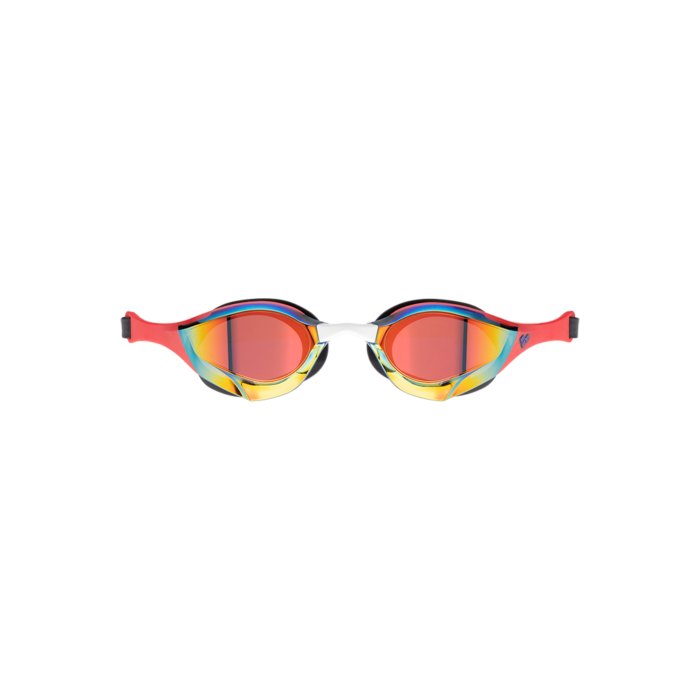 Arena Cobra Edge Swipe Mirrored Goggles - Gold / Red