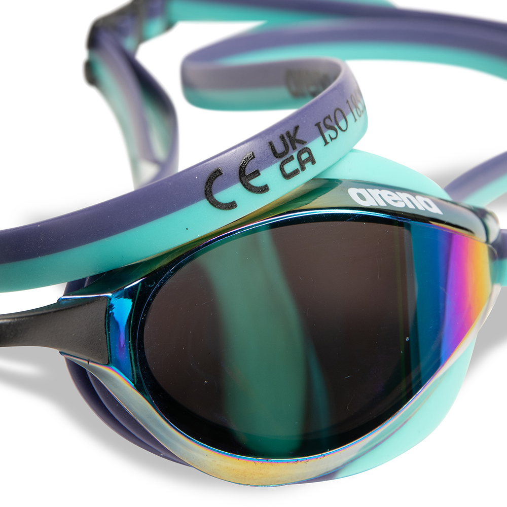 Arena Python Mirrored Goggles Turquoise Blue