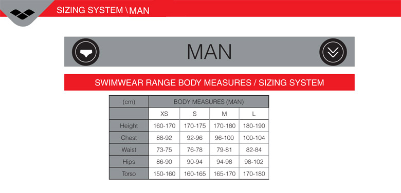 Arena Triathlon Sizing Chart